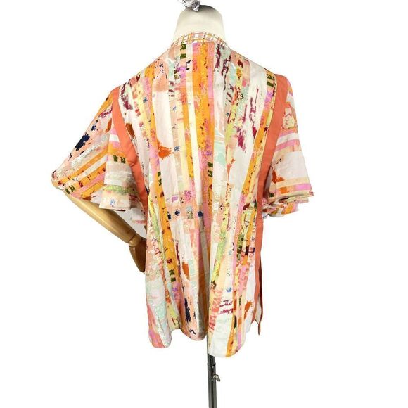 Anthropologie Floreat Kimono Top Jacket Boho Art Wear Abstract OSFM - Picture 5 of 16